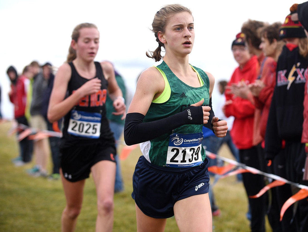 &lt;p&gt;Glacier junior Annie Hill leads Billings Senior&#146;s Tiahna Vladic on the first lap of the Montana Cross Country Championship at Rebecca Farm on Saturday. HIll finished seventh. (Aaric Bryan/Daily Inter Lake)&lt;/p&gt;