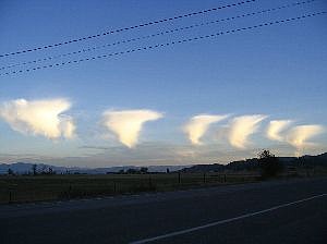 Strange cloud formations over the Flathead Valley on Monday evening, October 27, 2008.