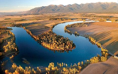 The Flathead River winds through Lower Valley farmland on its way to Flathead Lake, which is one of the cleanest lakes in the temperate region of the world, according to Ric Hauer, professor at the Flathead Lake Biological Station. Karen Nichols/Daily Inter Lake