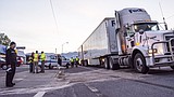FedEx truck engine goes kaput in downtown Polson, leaks fluid