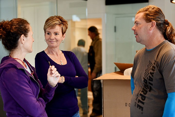 &lt;p&gt;Michelle Reimer, executive director of Hope Pregnancy Ministries, center, discusses options with Cindy Kling of Cinderella Painting, left, and job superintendent Craig Nemis of Kramer Enterprises Inc. as they make final decisions for the new training center on Friday, Oct. 21, at the Clear Choice Clinic in Kalispell.&lt;/p&gt;