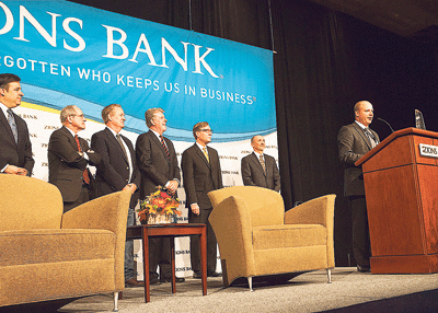 &lt;p&gt;Scott Atkison, president of Idaho Forest Group, stands at the podium as he accepts the 2014 Idaho Pacesetter Award at the Governor&#146;s Trade and Business Conference presented by Zions Bank Wednesday in Boise. Also shown, from left, are: Rep. Raul Labrador, Sen. Jim Risch, Sen. Mike Crapo, Gov. C.L. &#147;Butch&#148; Otter, Zions Bank President and CEO Scott Anderson and Gary DeGrange of Zions Bank&#146;s International Banking department. (Courtesy photo)&lt;/p&gt;