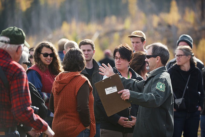 &lt;p&gt;Rob Davies of the Flathead National Forest addresses the crowd gathered for part two of the annual Timber Tour on Thursday, October 22, at Glacier Rim north of Columbia Falls. Ninety people signed up for the tour which took two bus loads to SmartLAM and the Flathead National Forest. (Brenda Ahearn/Daily Inter Lake)&lt;/p&gt;