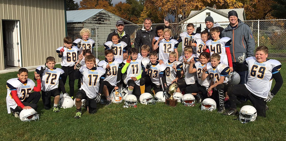 &lt;p&gt;Courtesy photo&lt;/p&gt;&lt;p&gt;The Coeur d'Alene Chargers defeated the Storm 28-8 to finish 7-0 and win the sixth-grade league and city championship in Coeur d'Alene Junior Tackle. The Chargers went 14-0 over the past two seasons. In the front row from left are Rylan Judd, Matt Wilhite, Gage Henson, Kole Sjostrom, Colton Simkins, Varick Meredith, Kyle Bridge, Maddox Maciosek, Brodie Waddell, Kolton Mitchell and Ashton Phay; second row from left, Judah Laurie, Cooper Rassmussen, Sophia Richey, Steven Burgess, Brodie Beebe, Zach Johnson, Hudson Howard and Zach Shawver; and back row from left, coaches Ben Widmyer, Josh Beebe, Alex Hamill and Eric Johnson. Coaches not pictured are Monte Meredith, Kaleb Mitchell and Tom Barlow.&lt;/p&gt;