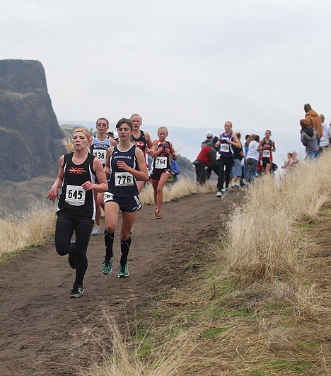 &lt;p&gt;Priest River senior Steffie Pavey, front, takes an early lead on Timberlake's Natalie Herring during the first loop of the state 3A girls race at Hells Gate State Park. Pavey finished 13th, Herring ninth.&lt;/p&gt;