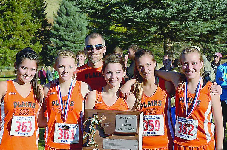 &lt;p&gt;Jade LaDeaux, Kimberly Earhart, Felicia Earhart, Shannon Dimond and Demi Horton pose along with Head Coach Tony Banovich after taking third place at the state meet.&lt;/p&gt;