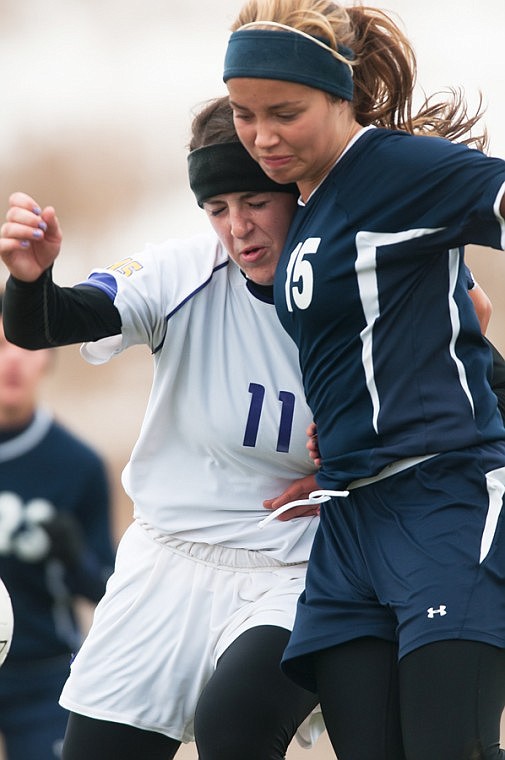 &lt;p&gt;Patrick Cote/Daily Inter Lake Glacier's Zoe Breeding (15) and Missoula Sentinel's Marisa Sewell collide Friday morning during the second round of the Montana Class AA Soccer Tournament at Kidsports Complex in Kalispell. Friday, Oct. 26, 2012 in Kalispell, Montana.&lt;/p&gt;