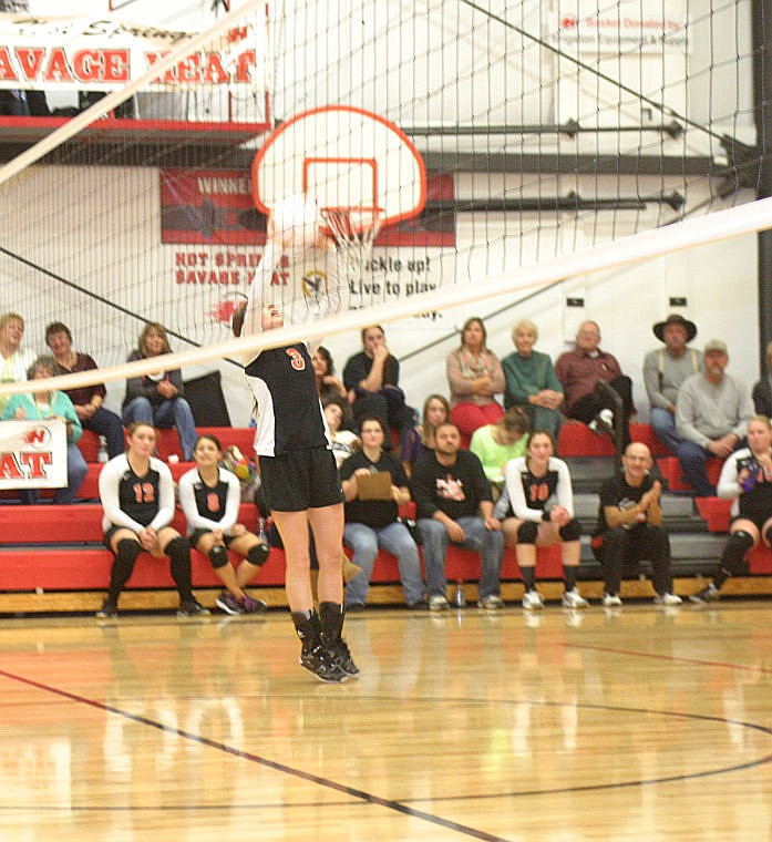 &lt;p&gt;Senior Felicia Earhart passes the ball to her teammate in a recent game against Hot Springs. The Trotters would take the match in five sets.&lt;/p&gt;