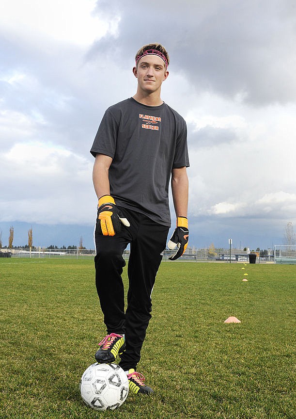 <p>Flathead goalkeeper Josh Osborne decided to tryout for the Braves soccer team after watching the 2014 FIFA World Cup (Aaric Bryan/The Daily Inter Lake)</p>
