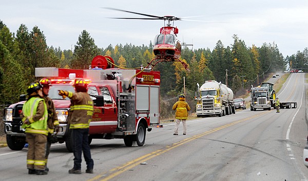 &lt;p&gt;The Alert helicopter transports an injured person from the scene of a four-vehicle wreck near mile marker 100 south of Somers on Thursday.&lt;/p&gt;