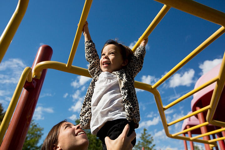 &lt;p&gt;Brystol Lenz smiles as she crosses monkey bars with the help of her mother Brittney on Thursday, Sept. 29, 2016 at Woodbridge Park in Post Falls. Brystol, 3, recently began cheomotherapy treatment to combat a rare children's kidney cancer called Wilms Tumor.&lt;/p&gt;