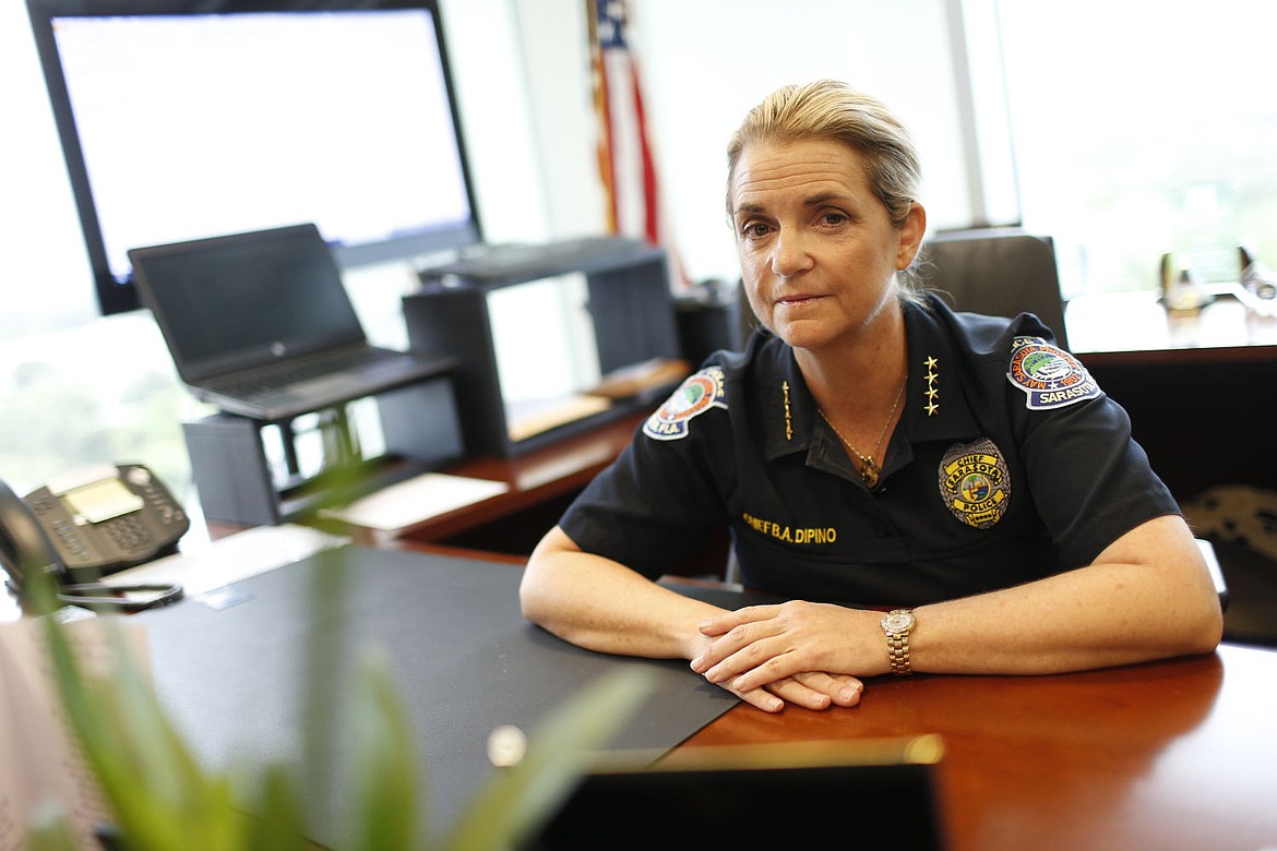 &lt;p&gt;ADVANCE FOR USE ON SUNDAY NOV. 1 - Chief Bernadette DiPino, of the Sarasota Police Department, sits for a portrait at her office on Sept. 28, 2015 in Sarasota, Fla. As an officer in Ocean City, Maryland, Bernadette DiPino encountered what she called a &#147;laissez faire&#148; attitude about sexually inappropriate behavior. DiPino is now chief of the Sarasota Police Department in Florida and helped develop the International Association of Chiefs of Police report on sexual misconduct. (AP Photo/Brian Blanco)&lt;/p&gt;