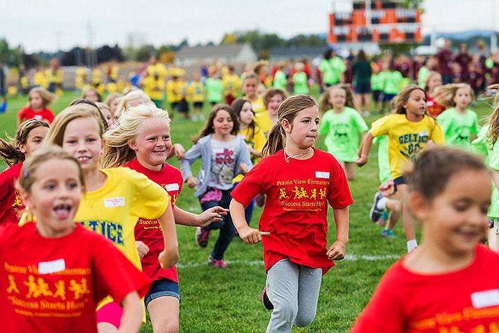 &lt;p&gt;SHAWN GUST/Press&lt;/p&gt;&lt;p&gt;Prairie View Elementary student Bailey Nipp-Berger takes off at the starting line with dozens of other second-graders during the Post Falls School District cross county meet Wednesday at Post Falls High School. Approximately 800 students participated in the event in its 12th year.&lt;/p&gt;