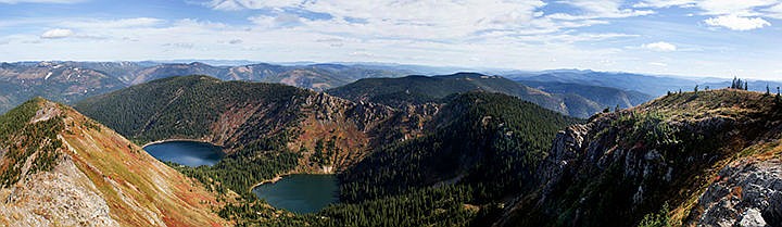 &lt;p&gt;TESS FREEMAN/Press&lt;/p&gt;&lt;p&gt;The view from the summit of Stevens Peak at 6,838 feet features fall colors along the sides of the valley above Upper and Lower Stevens Lakes.&lt;/p&gt;