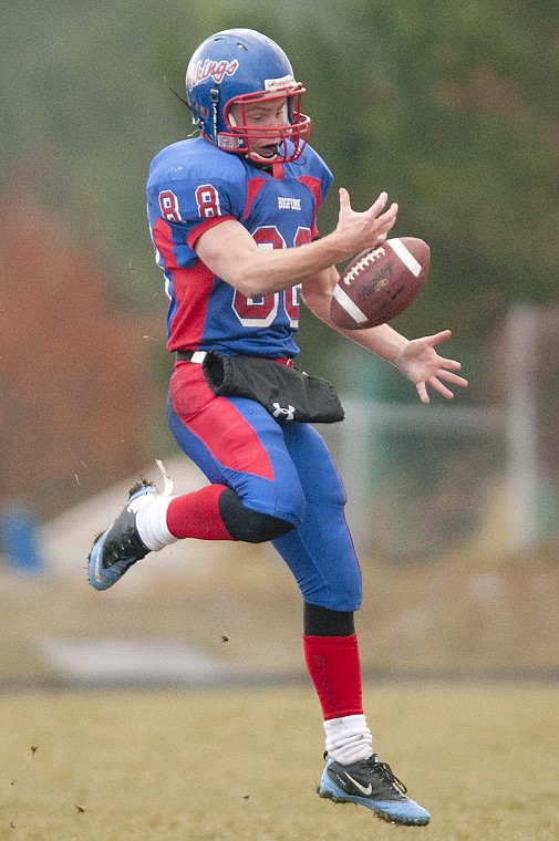 &lt;p&gt;Bigfork's Ian Lorang (88) drops a pass during Bigfork's loss to
Malta in the quarterfinal game of the Class B Tournament Saturday
afternoon.&lt;/p&gt;