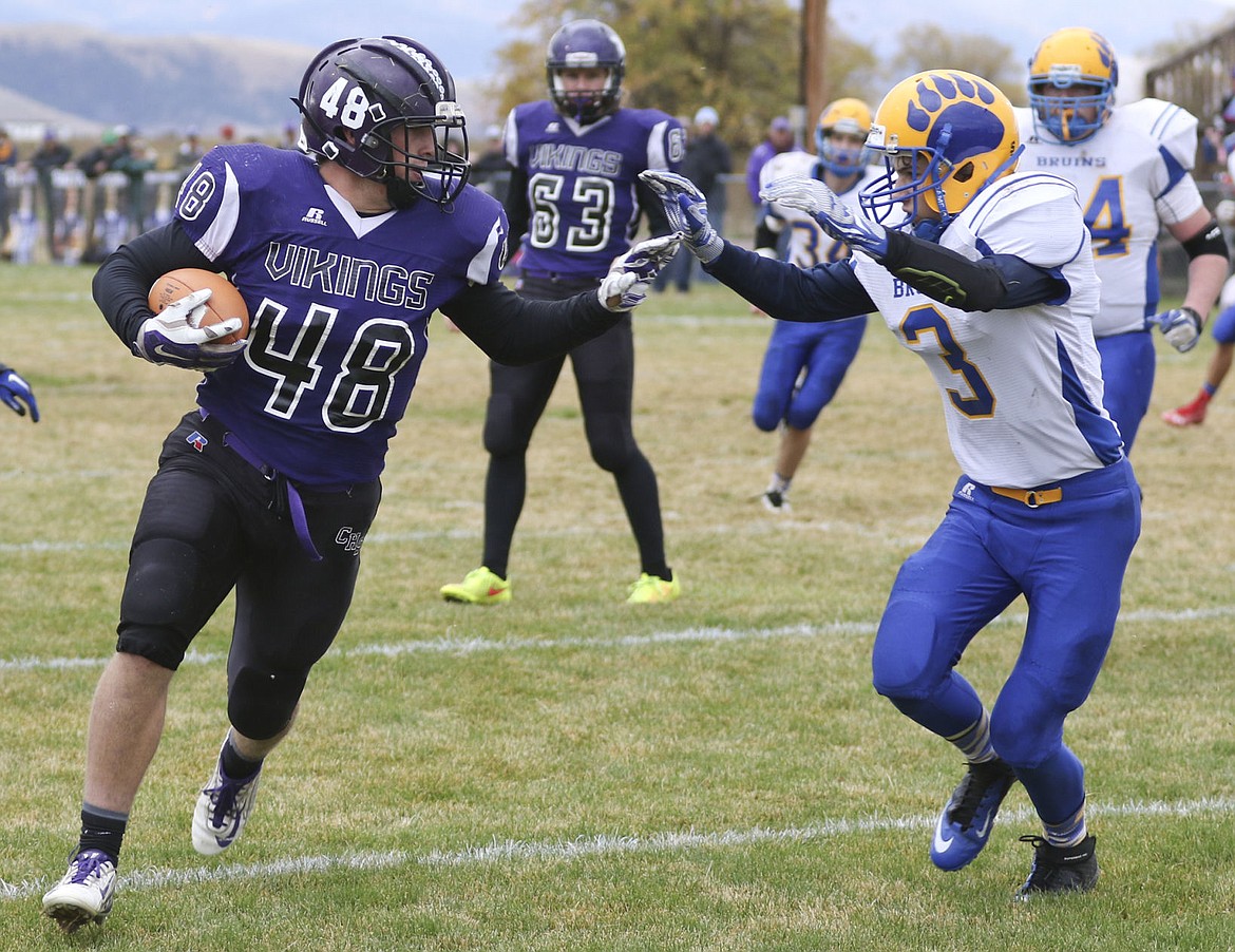 &lt;p&gt;Charlo's Jade Smith stiff arms a Gardiner defender during their game on Saturday.&lt;/p&gt;