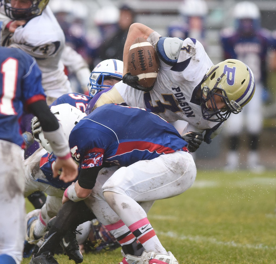 &lt;p&gt;Colton Cote carries the ball during Polson's game against Columbia Falls on Saturday.&lt;/p&gt;