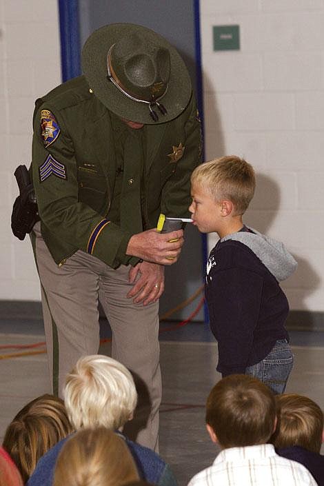 Nick Ianniello/Mineral Independent Sgt. Roman Zylawy shows how a Breathalyzer test work.