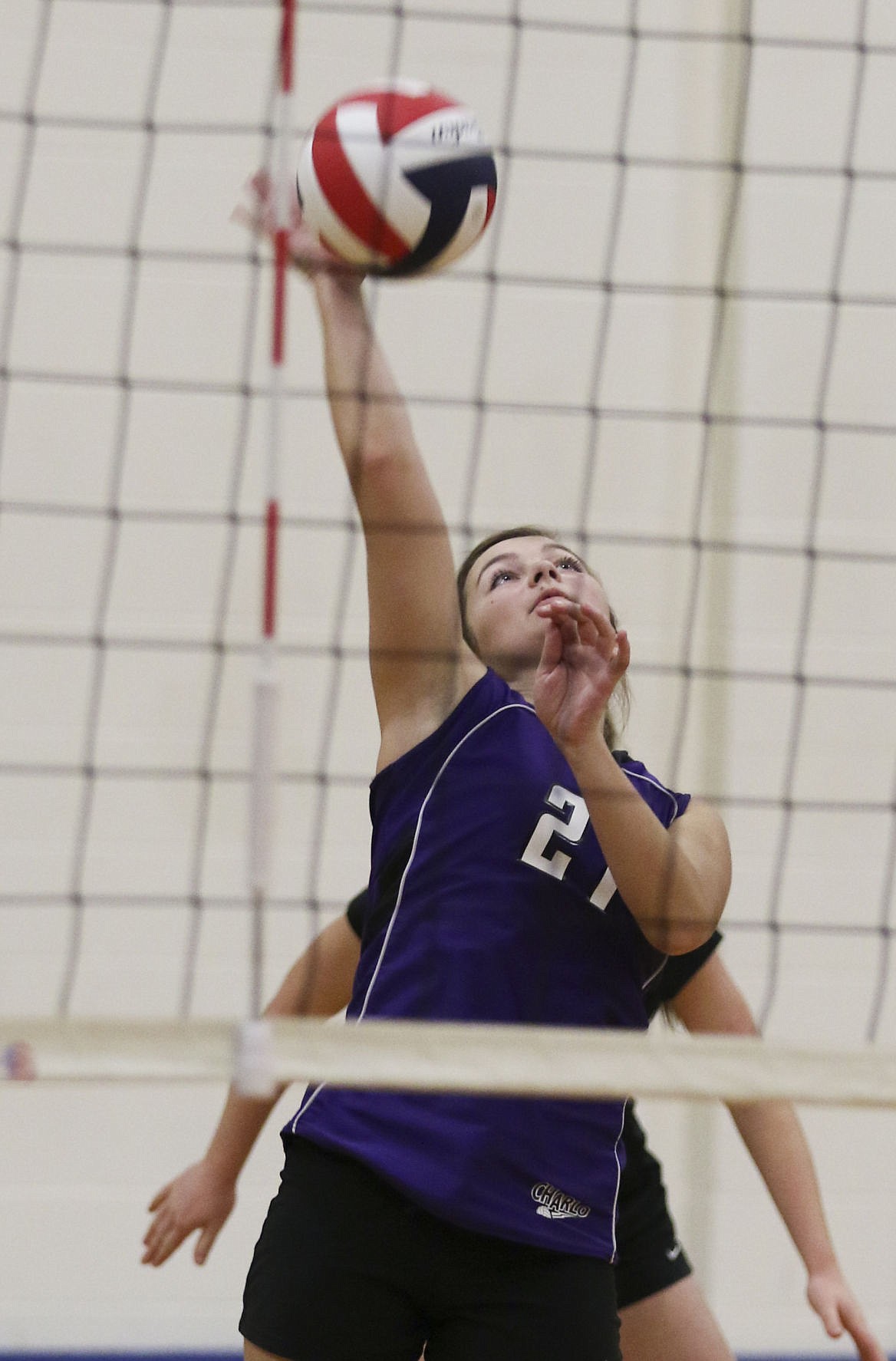 &lt;p&gt;Charlo's Jaycee Andersen hits from the back row during their game against Noxon on Friday afternoon.&lt;/p&gt;