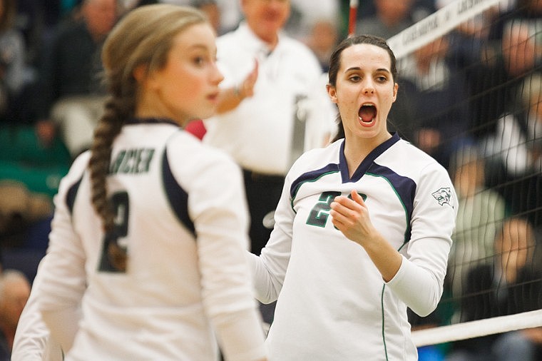 &lt;p&gt;Glacier senior Tiffany Marks (23) celebrates a point Thursday evening during Glacier's playoff victory over Missoula Big Sky.&lt;/p&gt;