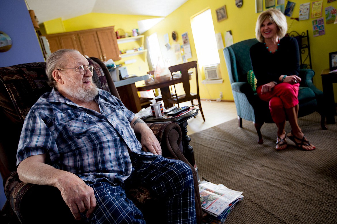 &lt;p&gt;JAKE PARRISH/Press&lt;/p&gt;&lt;p&gt;Coeur d'Alene resident Walter Manheim, 83, visits with Anne Sedywick after she dropped off meals on Sept. 28, 2016 at 's home. After his wife Yvonne passed away a little over a year ago, has been receiving meals from Meals on Wheels.&lt;/p&gt;