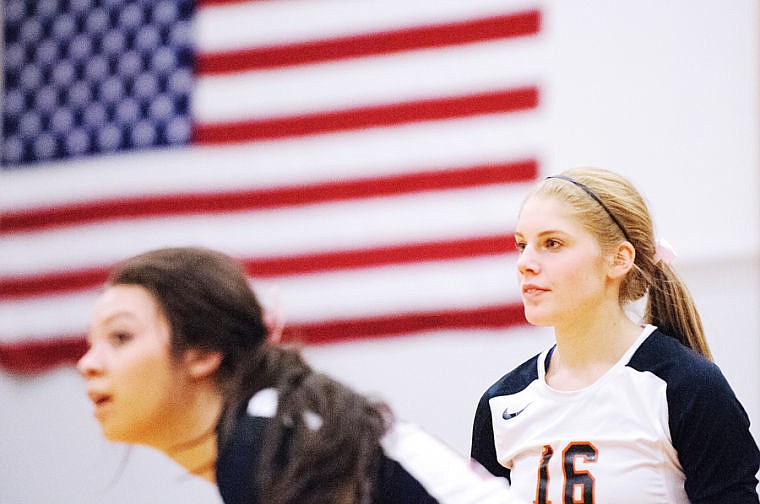 &lt;p&gt;&lt;strong&gt;FLATHEAD VOLLEYBALL PLAYERS&lt;/strong&gt; Lizzie Sherwood, left, and Emma Andrews prepare to receive a serve in a conference match against Missoula Sentinel on Oct. 8 at Flathead High School. (Patrick Cote/Daily Inter Lake)&lt;/p&gt;