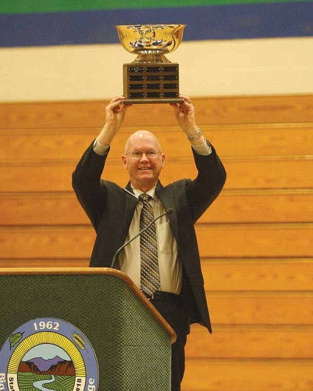 BBCC President Terry Leas celebrates with the President's Cup.