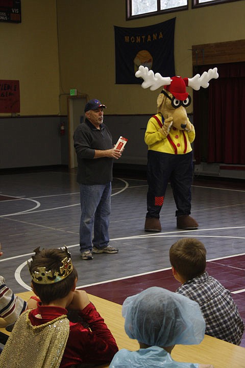 Fred Barrett and Elroy the Elk discuss drug awareness, which ties into one of the primary functions of the Elks Association.