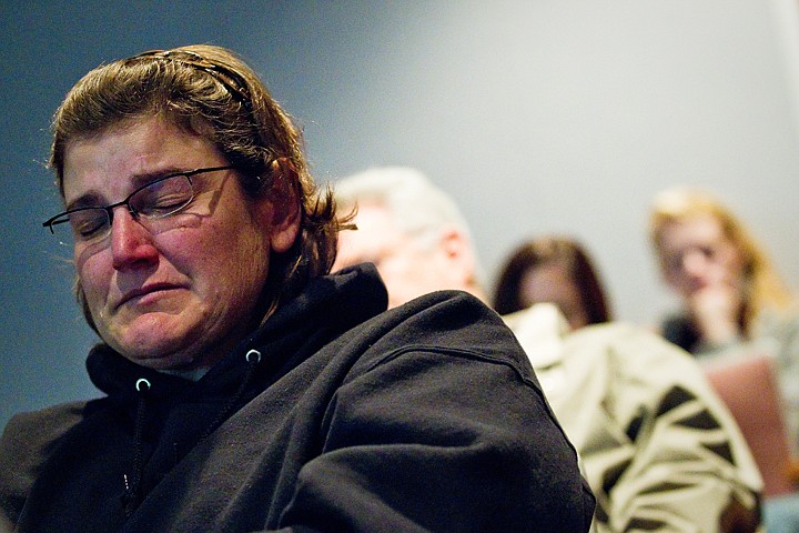 &lt;p&gt;Nancy McNeil, of Post Falls, is brought to tears during a performance by Living Voices depicting the story of Sarah Weis, a fictional friend of Anne Frank.&lt;/p&gt;