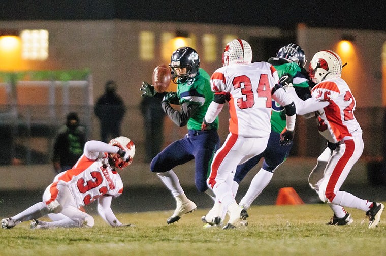 &lt;p&gt;Glacier senior wide receiver Kyle Griffith (3) loses the ball on a punt return Friday night during Glacier's matchup with Bozeman at Legends Stadium.&#160;&lt;/p&gt;