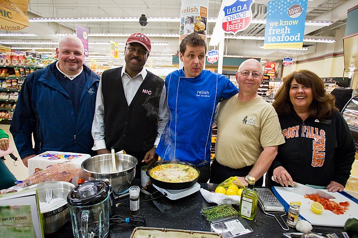 &lt;p&gt;Chef Jon Ashton, center, cooked a dish with ingredients gathered by local celebrities. From left are Jeff Conroy, Al Williams, Ashton, Ben Wolfinger and Kerri Thoreson.&lt;/p&gt;