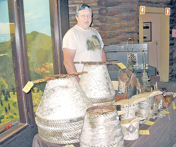 &lt;p&gt;Larry Reid of Clark Fork, Idaho, sold goods made of birch bark,
including lamp shades and storage items.&lt;/p&gt;