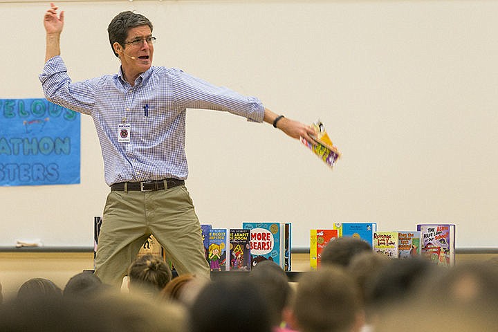 &lt;p&gt;Kenn Nesbitt, children&#146;s poet and author, uses body language to emphasize the action during his reading of a chapter from one of his books Monday at Bryan Elementary School in Coeur d&#146;Alene.&lt;/p&gt;