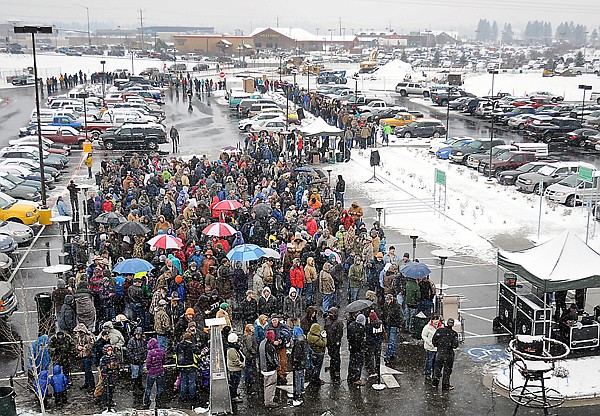 &lt;p&gt;Customers began lining up Wednesday night around 8 p.m. in preparation for the opening of the new Cabela&#146;s Outpost at 11 a.m. Thursday. Scott Thomson of Columbia Falls was the first official customer through the doors.&lt;/p&gt;