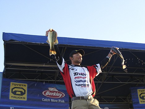 &lt;p&gt;Rathdrum angler Brandon Palaniuk holds up a couple of largemouth bass he caught at the BASS Federation National Championship in Shreveport, La. Palaniuk won the tournament and qualified for the prestigious Bassmaster Classic.&lt;/p&gt;