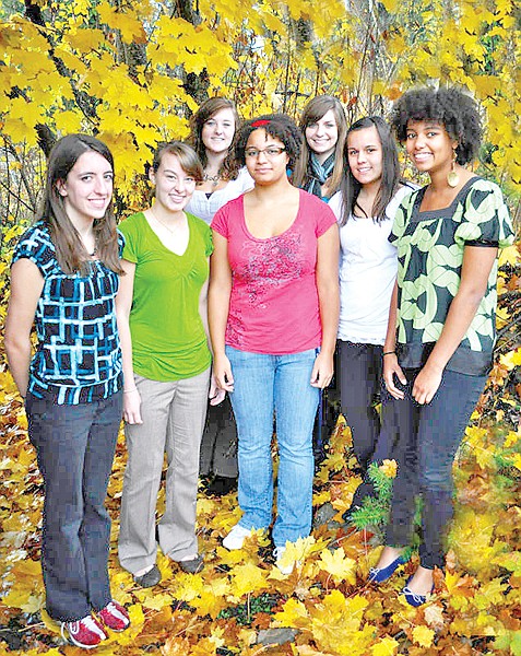 Troy High School students participating in Kootenai River Rhythm include, from left, Sara Helmrick, Allison Hight, Hannah Tallmadge, Ande Hawkins, Alyssa Olds, Alanah True and Yana Luethje.