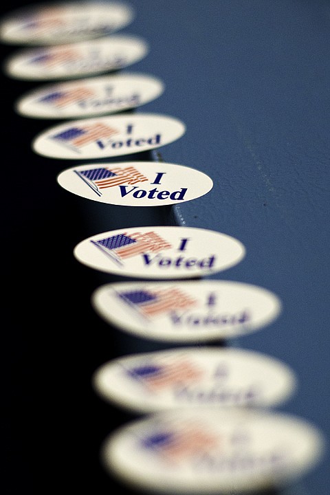 &lt;p&gt;SHAWN GUST/Press &quot;I Voted&quot; stickers are lined up on a ballot box at a Kootenai County polling station.&lt;/p&gt;