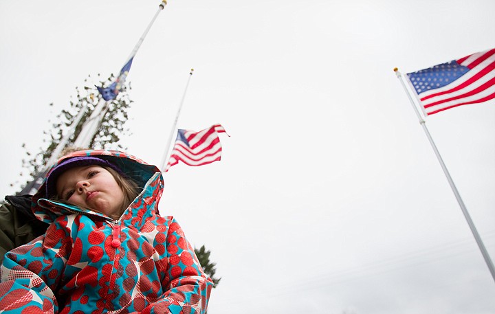 &lt;p&gt;SHAWN GUST/Press 3-year-old Ashlyn Perry, of Coeur d'Alene, patiently sits with her grandfather during a Veterans Day event in Hayden.&lt;/p&gt;