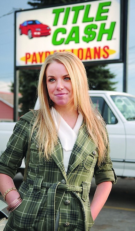 Brenda Ahearn/Daily Inter Lake
Stephanie Norris, 21, stands outside Title Cash and Payday Loans recently in Evergreen. Norris is losing her job due to the passage of Initiative 164.