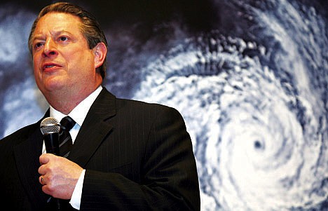 &lt;p&gt;Former U.S. Vice President Al Gore speaks in front of a poster for his documentary film on global warming, &quot;An Inconvenient Truth,&quot; during the Japanese premiere on Jan. 15, 2007, in Tokyo. Today, Gore will launch a 24-hour online talkfest about global warming and disasters. Superstorm Sandy, the rare and devastating Northeast storm, and an election that gave Democrats gains have put global warming back in the picture.&lt;/p&gt;