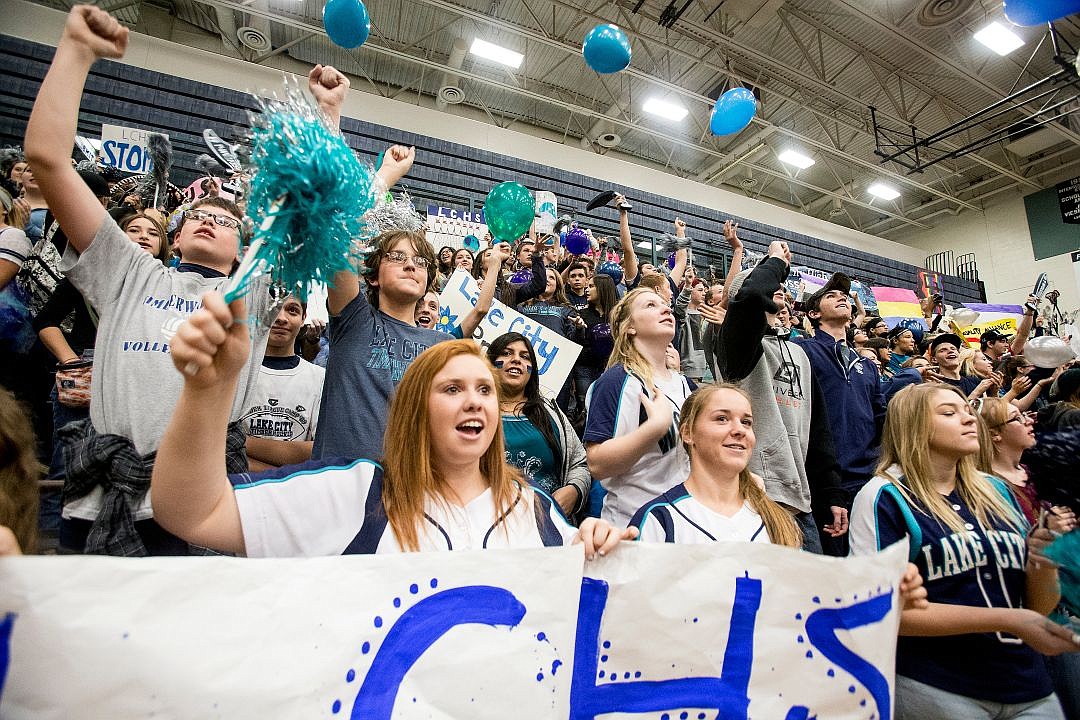 &lt;p&gt;Lake City High School students cheer and express their school spirit for filming the final segment of their lip-dub rendition of the Journey song, &quot;Don't Stop Believin',&quot; on Friday at Lake City High School.&lt;/p&gt;