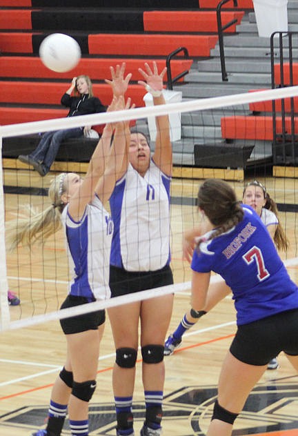 &lt;p&gt;Mission&#146;s Trinity Lewendowski and Emilie Charlo make a block against Bigfork.&lt;/p&gt;&lt;p&gt;&lt;/p&gt;