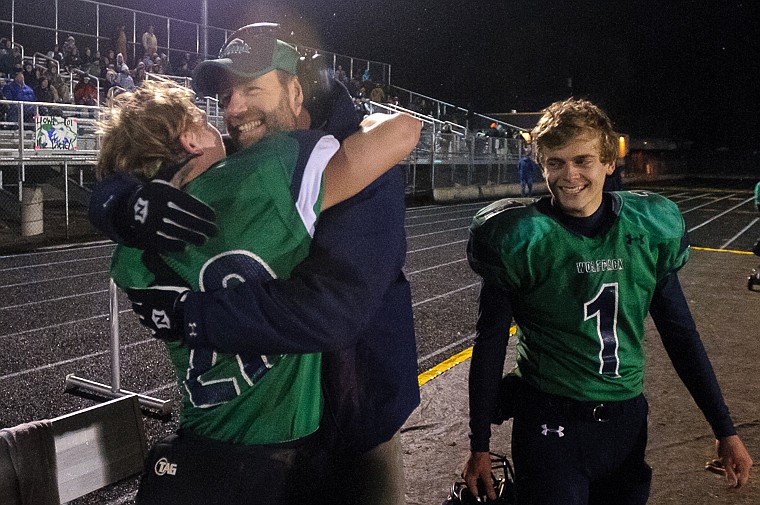 &lt;p&gt;Glacier head coach Grady Bennett celebrates with Evan Epperly (20) and Brady McChesney (1) Friday night during Glacier&#146;s 52-7 Class AA semifinal football victory over Great Falls C.M. Russell at Legends Stadium.&#160;&lt;/p&gt;