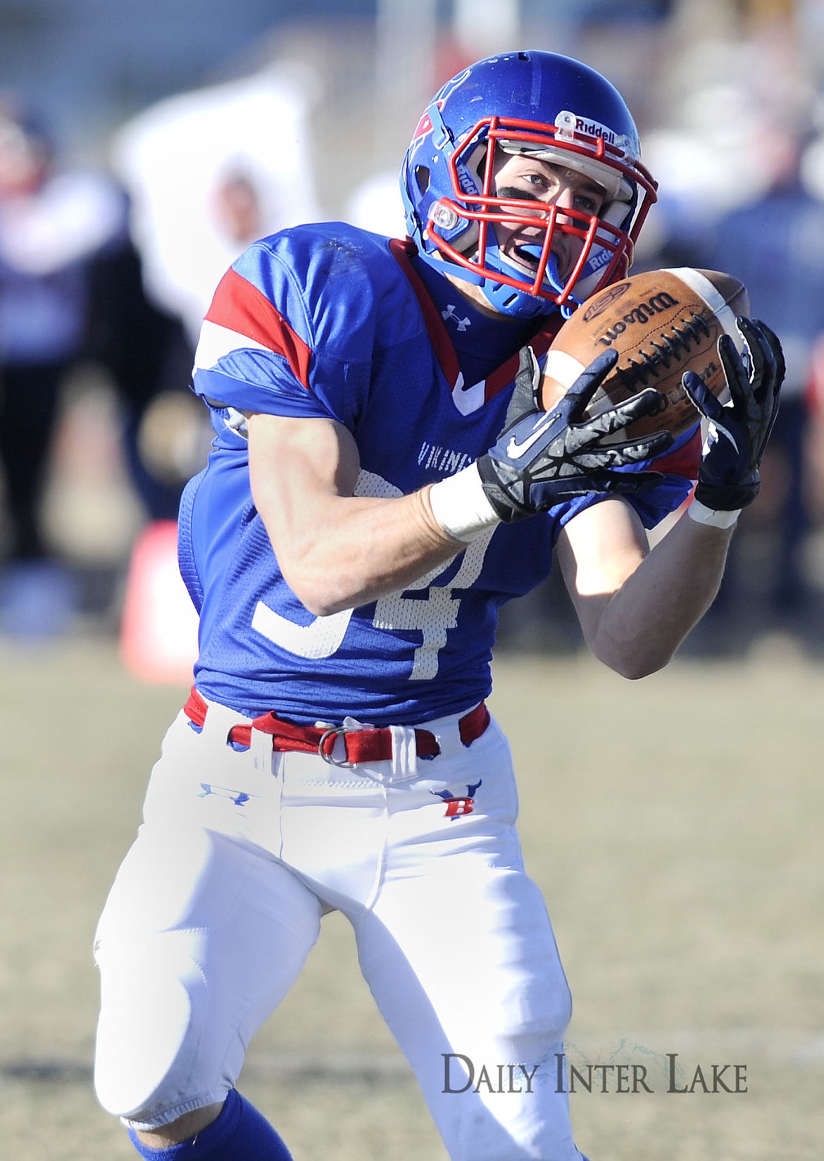 &lt;p&gt;Bigfork defensive back Matthew Farrier pulls in an interception near the Red Devils' goal line during the second quarter. (Aaric Bryan/Daily Inter Lake)&lt;/p&gt;