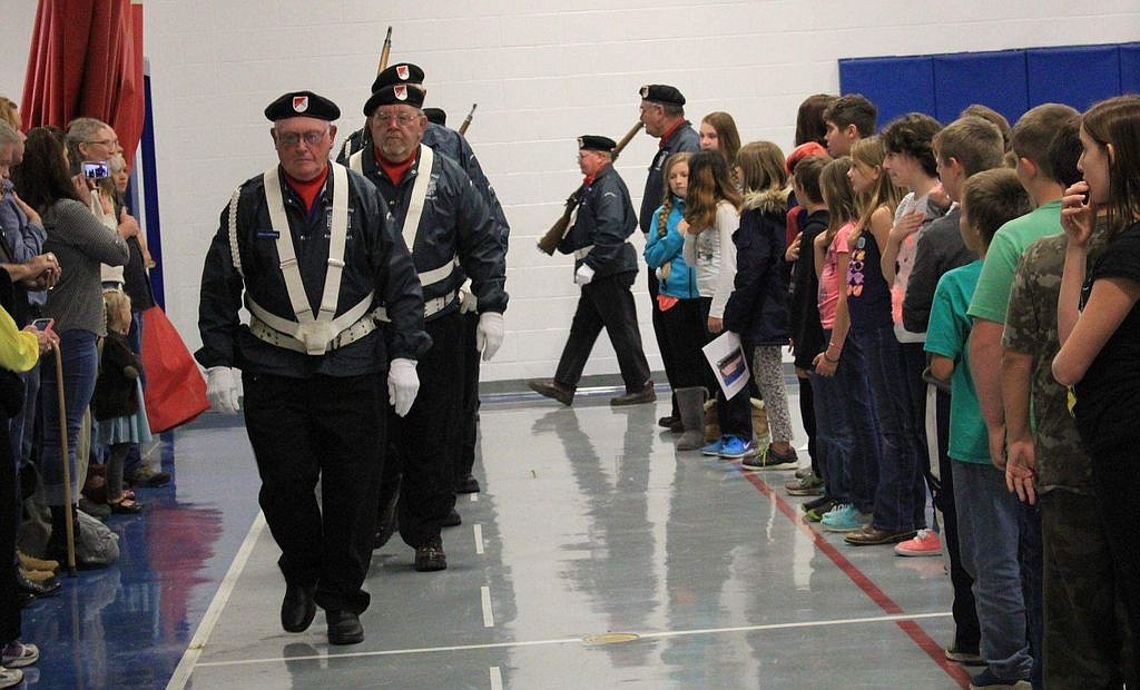 The Superior Honor Guard presented the flags during a special recognition ceremony in the Superior elementary gym on Veterans Day.