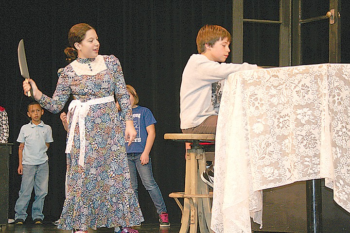 Students rehearse &quot;Jack and the Beanstalk&quot; at the Wallenstein
Theater. The show runs 7 p.m. Thursday and Friday.