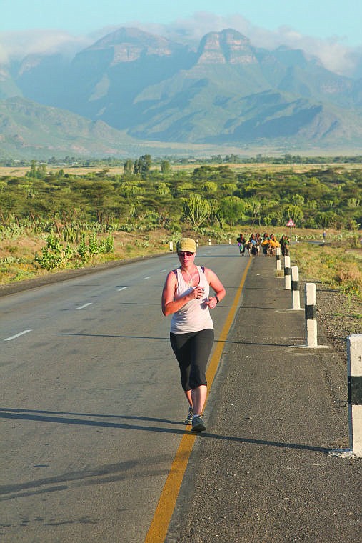 <p>Sally Kintner on 175-mile trek across Ethiopia.</p>