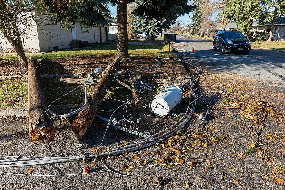 &lt;p&gt;&#160;A pile of debris that includes a transformer, a utility pole and lines lies on the corner of Lunceford Road and North Fifth Street in Coeur d&#146;Alene.&lt;/p&gt;