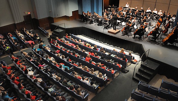 Kids from area schools packed the auditorium at Flathead High School on Friday as they attended the Glacier Symphony &quot;Wild About Music&quot; program.