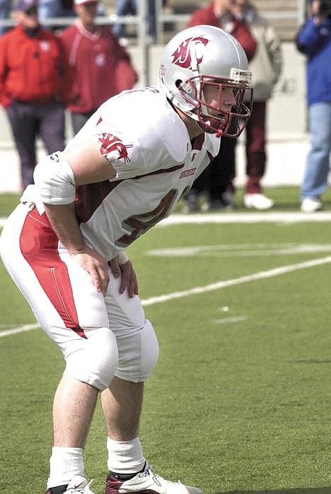 Washington State's Blair Hawkins is shown in this undated photo released by Washington State University. This week, Hawkins does an impersonation of Washington running back Kenny James. Over the years, Hawkins, a fifth-year senior and Washington State scout team leader, has "played" Cedric Benson of Texas, Oklahoma's Quentin Griffin and even Maurice Clarett of Ohio State, among others. As the Cougars prepare for their annual intrastate rival, Washington, Hawkins, 23, loves being WSU's longest-lived tackling dummy. (AP Photo/Washington State University)